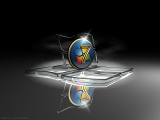 Shiny metal object logo black - c4d free wallpaper