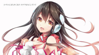 Woman long hair headphones surprised - her face free wallpaper for desktop