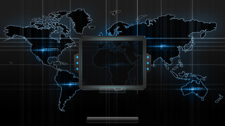 Computer monitor world map blue - a world map free wallpaper