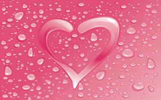 Heart shaped water droplet pink 2 - drop of water free wallpaper