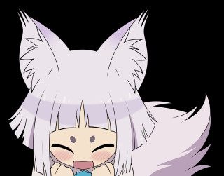 Cartoon character white hair cat - a blue ball free wallpaper