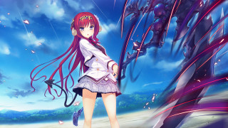 Girl short dress red hair - a short dress free wallpaper