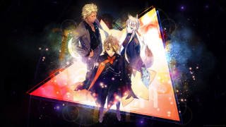 Anime characters triangle stars lights - a triangle free wallpaper