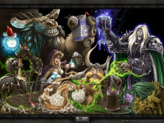 Wizard friends forest hat painting - hearthstone free wallpaper