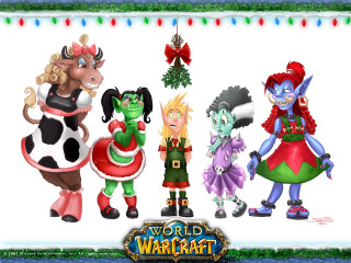 Cartoon characters christmas tree world - a group of cartoon characters free wallpaper