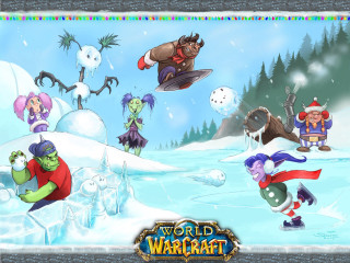 Cartoon group people snow snowman - hearthstone free wallpaper