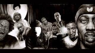 Smoke covered men drawing artwork - a drawing of a group free wallpaper