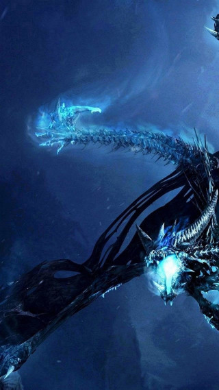Dragon sword mouth dark blue 2 - dragon art free wallpaper