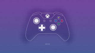 Purple controller white outline game 2 - vector curve free wallpaper