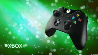 Black xbox controller green background - logo free wallpaper