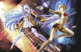 Anime characters futuristic setting cityscape - a futuristic setting free wallpaper