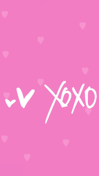 Pink background white text oxoxx - lyco art free wallpaper