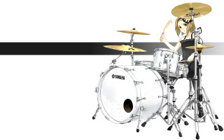 Woman playing drums black white - a woman playing free wallpaper