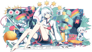 Girl blanket laptop objects surrounding - a blanket free wallpaper for desktop