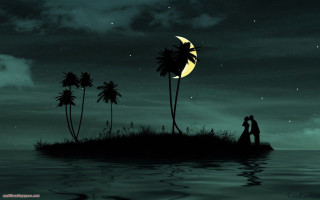 Full moon tropical island romantic - tropical free wallpaper