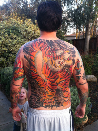 Man tiger tattoo child house - a house free wallpaper