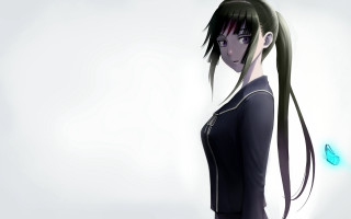 Woman butterfly longhair purpleeyes schooluniform - purism free wallpaper