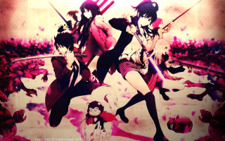 Anime characters swords crowd blood 2 - a crowd of people free wallpaper