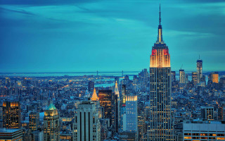 City skyline night tall buildings 13 - night time free wallpaper for desktop