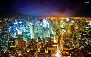 City night lights skyline ferris - city background free wallpaper