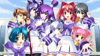 Anime girls group building sky 7 - a sky background free wallpaper for desktop