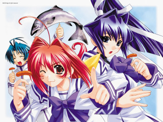 Anime girls colored hair hats - lostfish free wallpaper