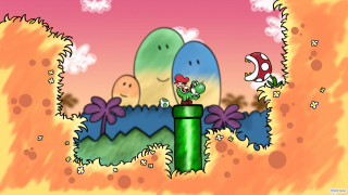 Cartoon group people field mushroom - 2 d game art free wallpaper