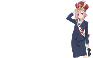 Woman blue dress crown hand - chizuko yoshida free wallpaper