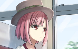 Aya pinkhair hat white shirt - orphism free wallpaper