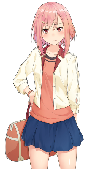 Pink haired girl white shirt 3 - chizuko yoshida free wallpaper