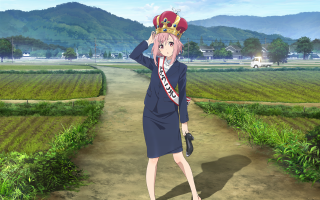Anime character walking dirt road - a dirt road free wallpaper