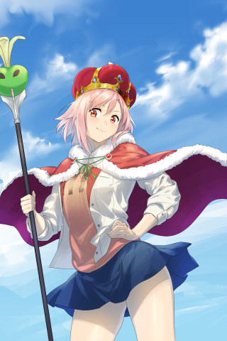Woman red hat staff green - a staff free wallpaper