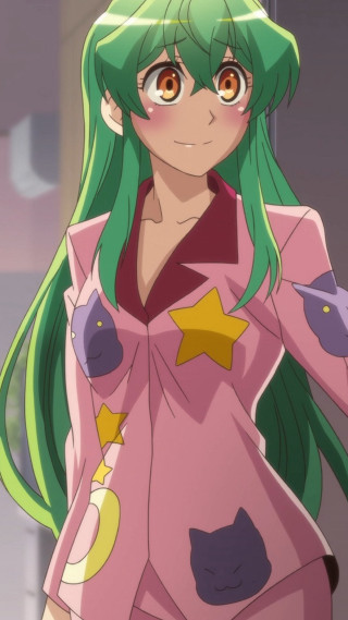 Green hair pink outfit stars - a pink shirt free wallpaper