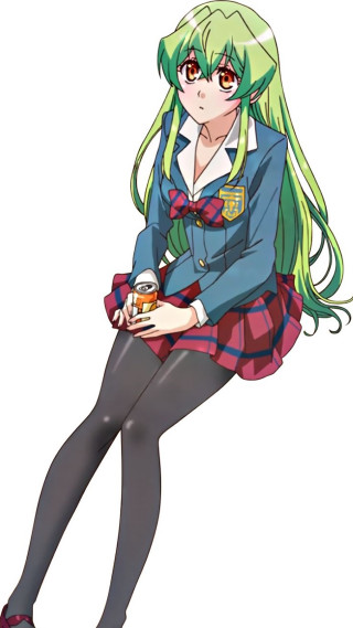 Girl green hair blue shirt - green hair free wallpaper