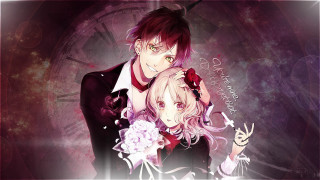 Anime couple clock wallpaper pink - a manga drawing free wallpaper for desktop