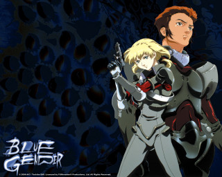 Anime couple blue background skulls - skull free wallpaper