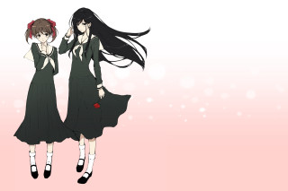 Anime girls long hair black 6 - the other wearing free wallpaper