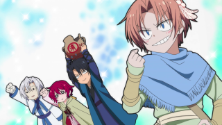 Anime characters group arms up - toyism free wallpaper