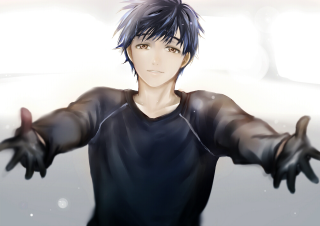 Man arms out hands front - half body free wallpaper