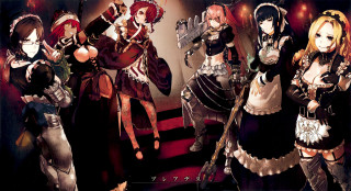 Anime girls red lights room 2 - a red carpet free wallpaper