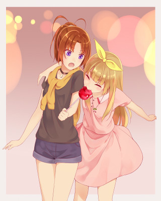 Anime girls long hair scarf 3 - a rose free wallpaper