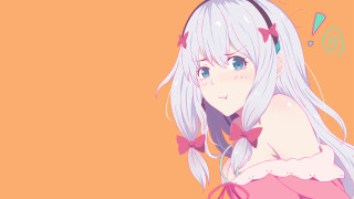 Girl long white hair bow - a pink bow free wallpaper