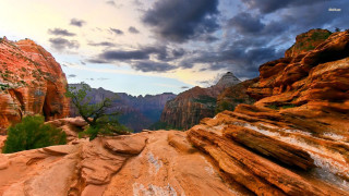 Mountain tall cliff cloudy sky - david martin free wallpaper for desktop