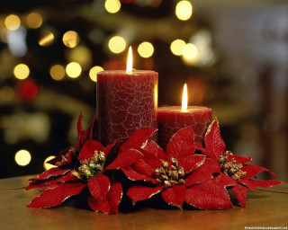 Candles table christmas tree lights - top of a table next free wallpaper