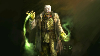 Man green light face hands - anton graff free wallpaper