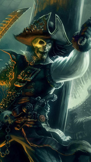 Pirate sword skull back holding - a pirate free wallpaper
