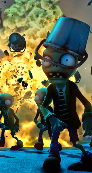 Cartoon character many faces and - a scene free wallpaper