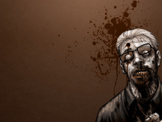Man white hair glasses blood - a knife free wallpaper