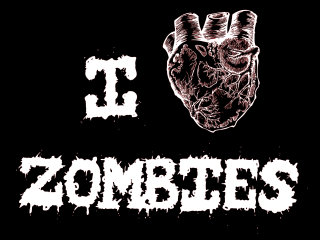Black white heart i love - zombie free wallpaper