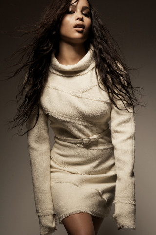 Woman white dress sweater belt - the wind free wallpaper